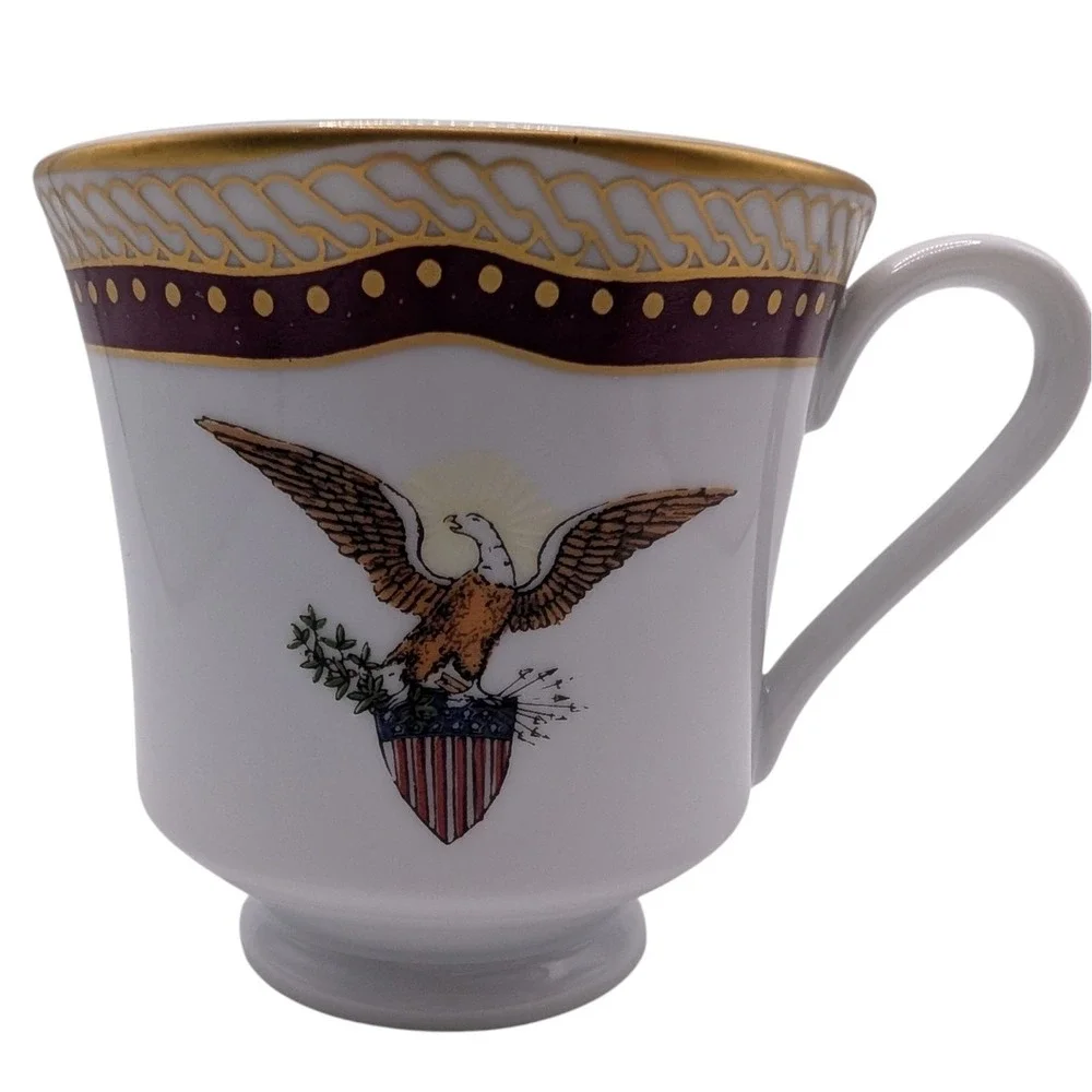 Woodmere China Teacup White‎ House Dessert Collection Abraham Lincoln Vintage